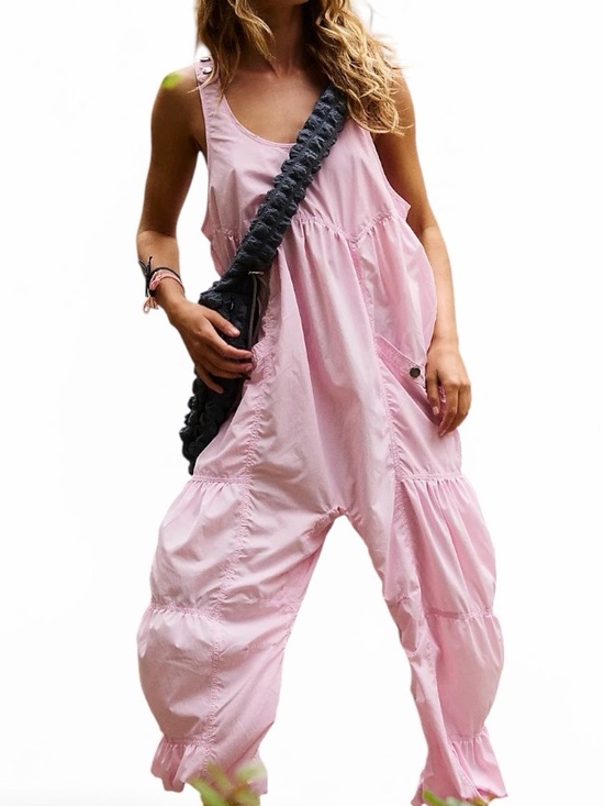 Free People Pants - Free people 
Set Me Free Onesie, pink, small oversized,Jumpsuit